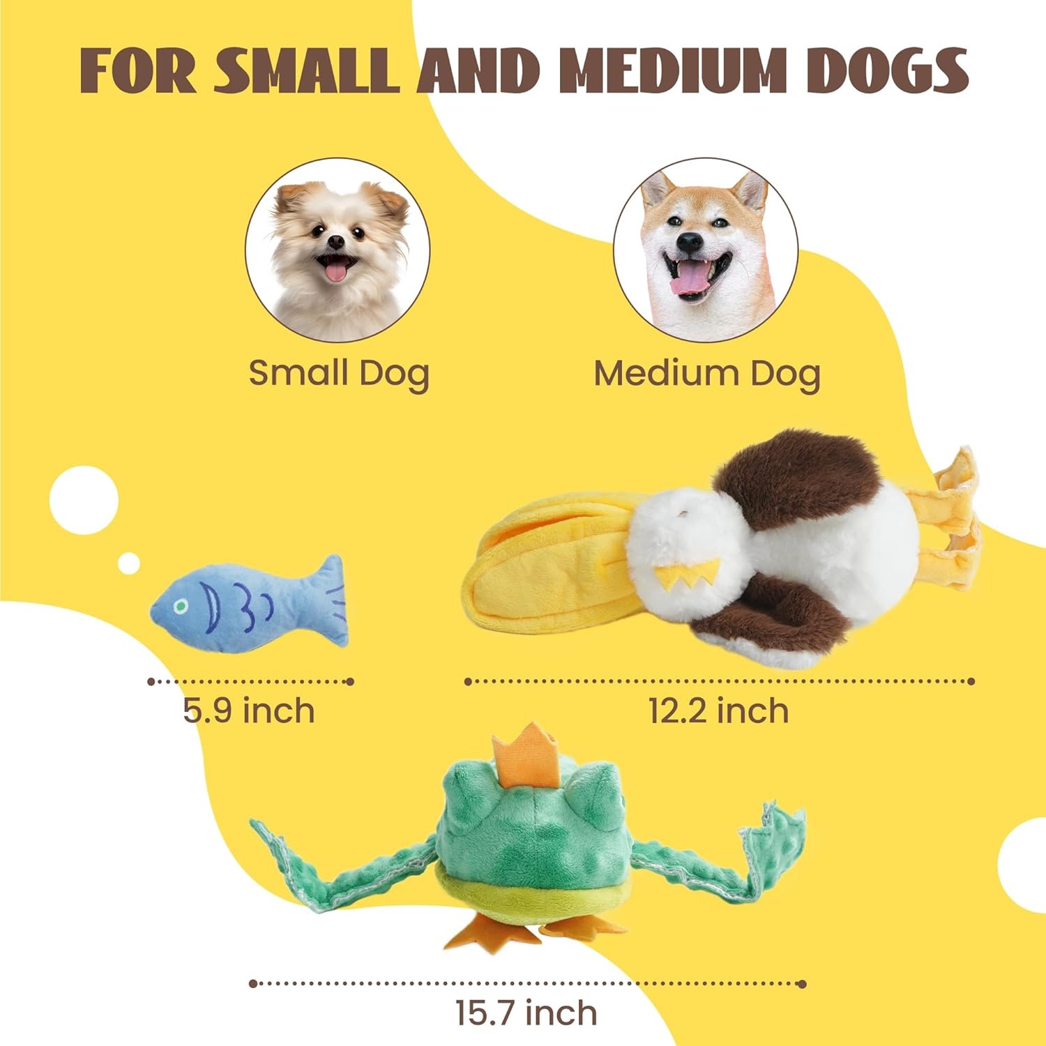 image:imageNocciola Rip and Reveal Squeaky Dog Toys 2 Pack Plush Animal Puzzle Set Frog amp Pelican Suprise Toys Inside with Squeaker Crinkle Part Enrichment Toys for Large Medium Dogs