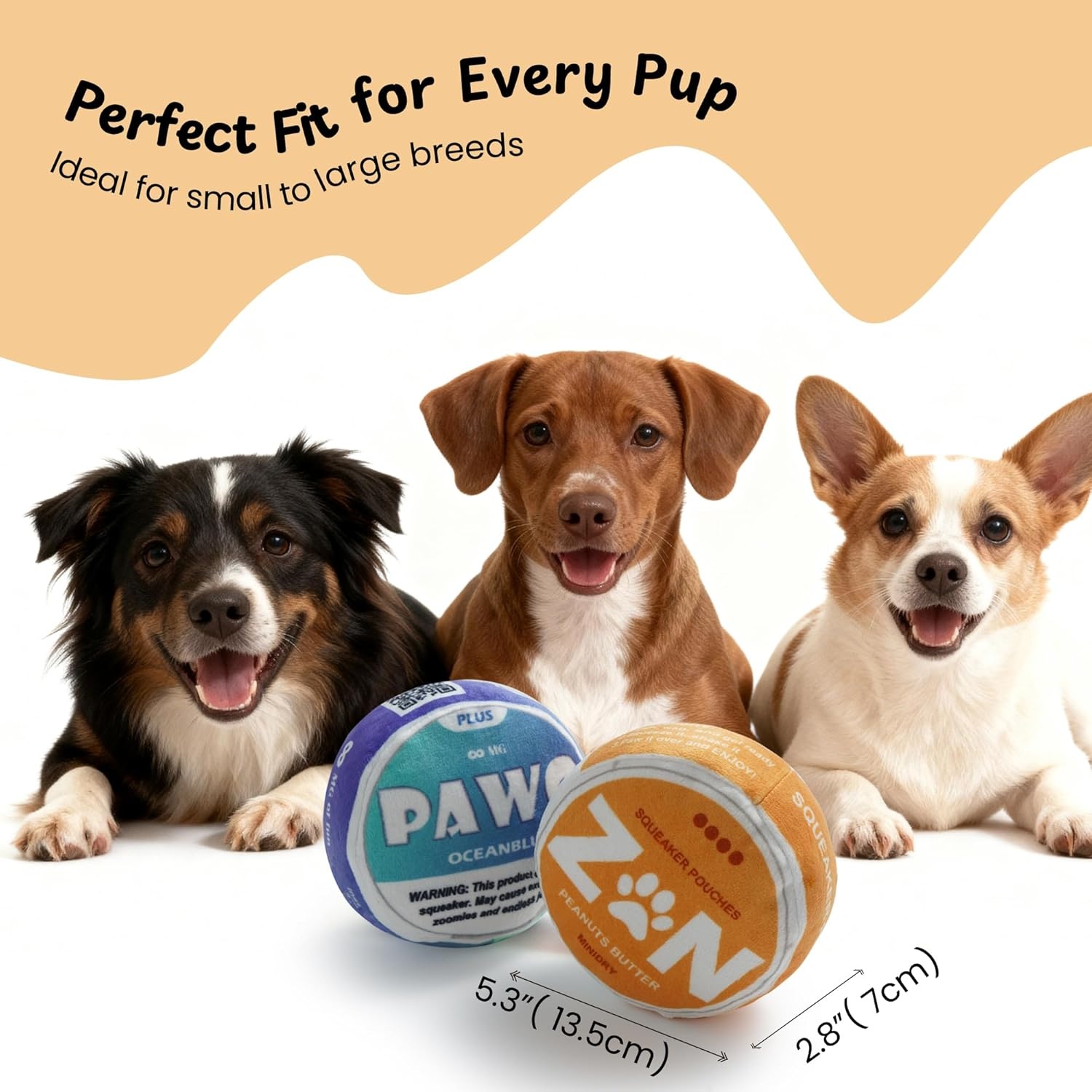 image:imageNocciola ZN Funny Cool Dog Toy with Squeaker amp Crinkle Hilarious Blue Soft Squeaky Plush Stuffed Cute Puppy Accessories for Small Medium Large Breed Party Birthday