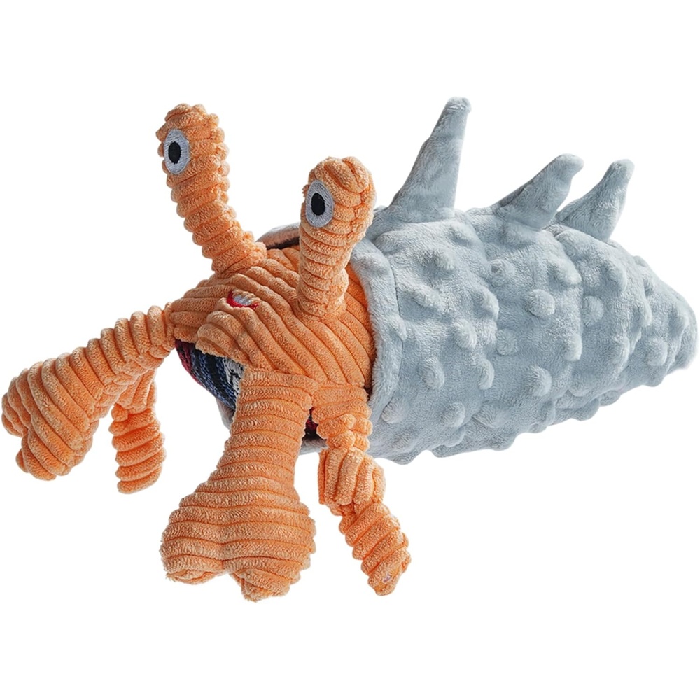image:imageNocciola 4 Packs Crinkle Squeaky Dog Toys for Aggressive Chewers Tough Durable Stuffed Plush Rope Tug Puppy Chew Toy for Small Medium Large Breeds1 PCS Crab