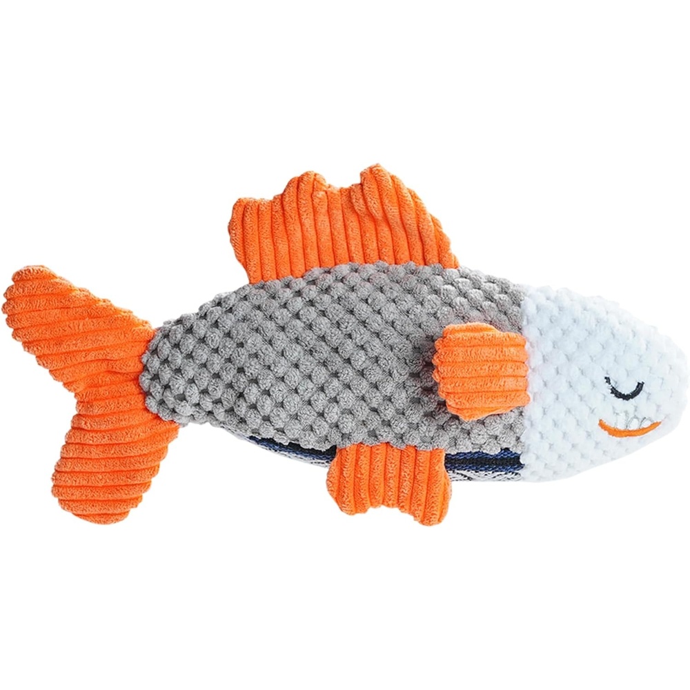 image:imageNocciola 4 Packs Crinkle Squeaky Dog Toys for Aggressive Chewers Tough Durable Stuffed Plush Rope Tug Puppy Chew Toy for Small Medium Large Breeds1 PCS Salmon