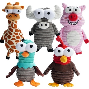 image:imageNocciola 5Pack Squeaky Dog Toys Durable Stuffed Critter Zoo Dog Toys with Unique Squeak Sounds to Keep Dogs Busy Puppy Toys for Small Medium and Large Dogs5 Different Animals