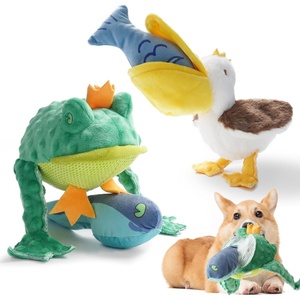 image:imageNocciola Rip and Reveal Squeaky Dog Toys 2 Pack Plush Animal Puzzle Set Frog amp Pelican Suprise Toys Inside with Squeaker Crinkle Part Enrichment Toys for Large Medium Dogs